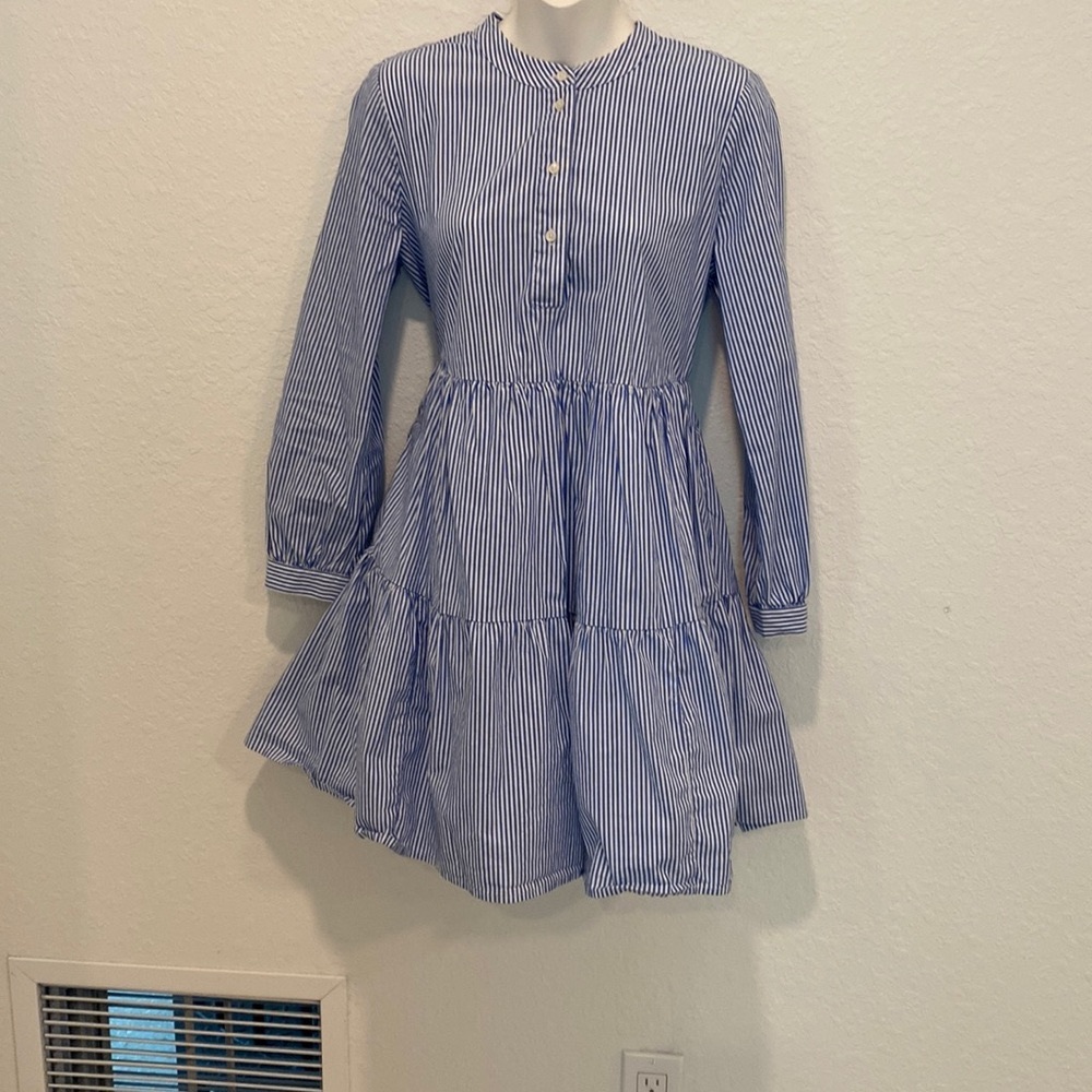 J.Crew Blue and white pin striped dress